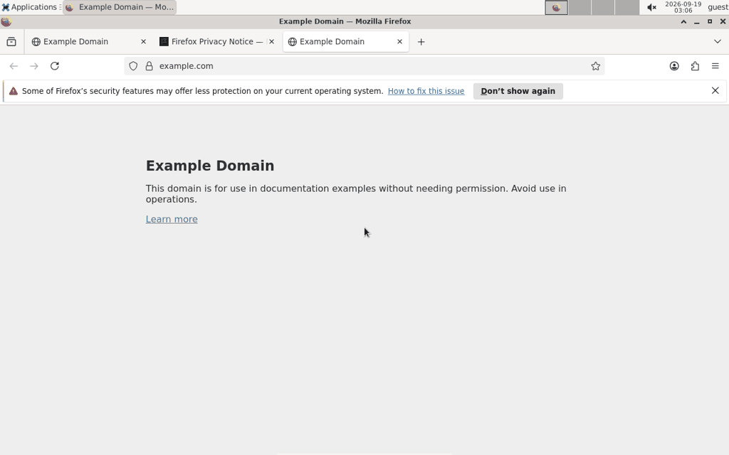 An agent typing a URL into Firefox running inside a terminal pane